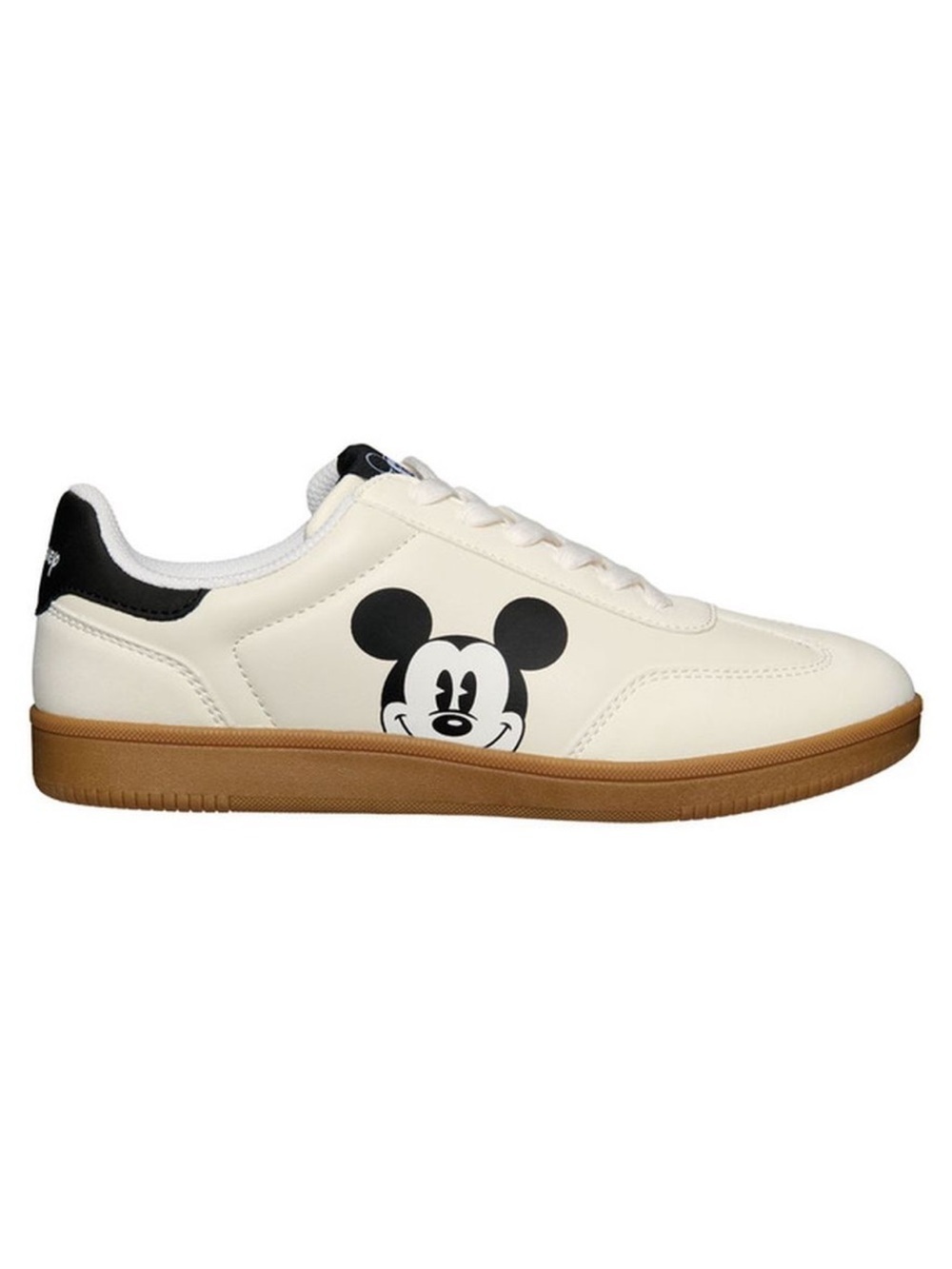 Mickey Mouse White & Black Low-Top Sneaker with Gum Sole